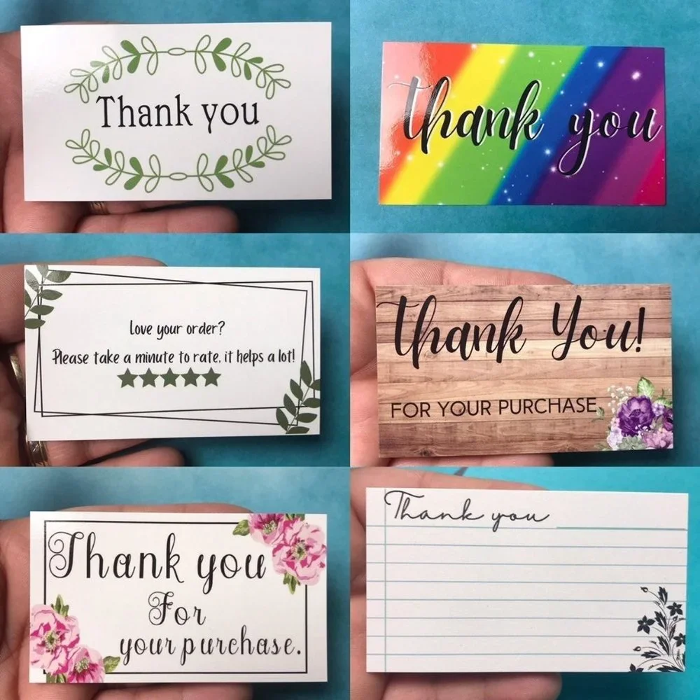 30 assorted mixed thank you cards 3.5x2
